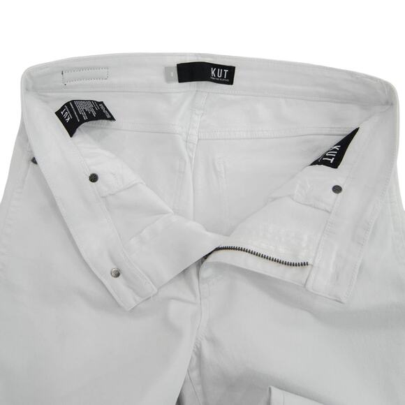 Kut From The Kloth Rachael High Rise Fab Ab Mom Raw Hem Optic White Size 0 - Picture 6 of 13